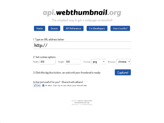 Web Thumbnail czyli screenshoty stron przez API